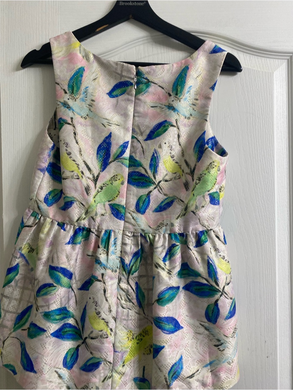 Archival Anthropologie Leifsdottir Metallic Bird Print Brocade Peplum Blouse 6 - Picture 11 of 15